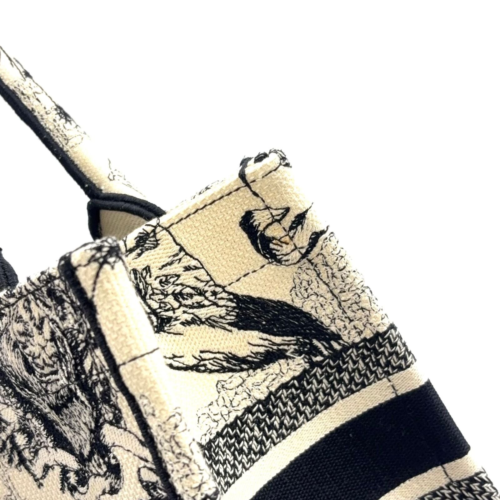 Dior Small Book Tote Bag Canvas Black White — view 8