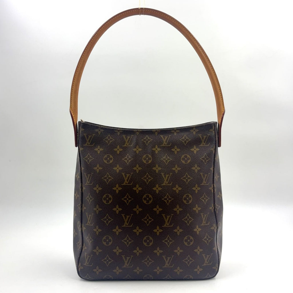 Louis Vuitton Looping GM Monogram Leather Brown Light Shoulder Bag Gold