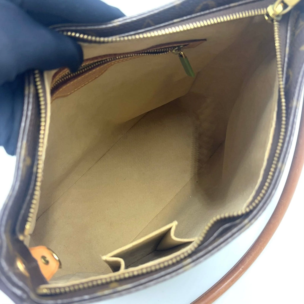 Louis Vuitton Looping GM Monogram Leather Brown Light Shoulder Bag Gold — view 3