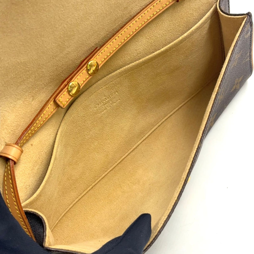 Louis Vuitton Pochette Twin GM Monogram Leather Brown Light Shoulder Bag Gold — view 3