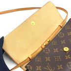 Louis Vuitton Pochette Twin GM Monogram Leather Brown Light Shoulder Bag Gold — view 7