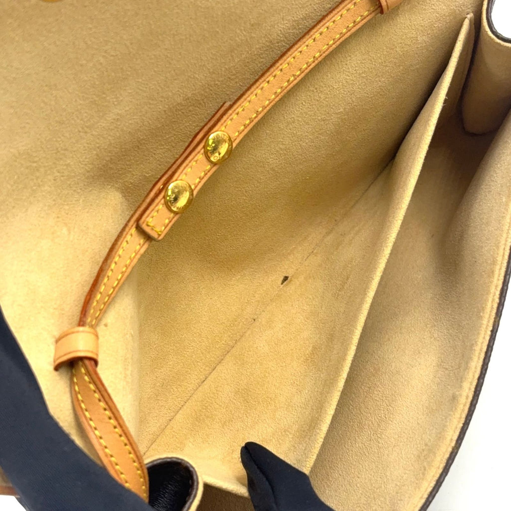 Louis Vuitton Pochette Twin GM Monogram Leather Brown Light Shoulder Bag Gold — view 5