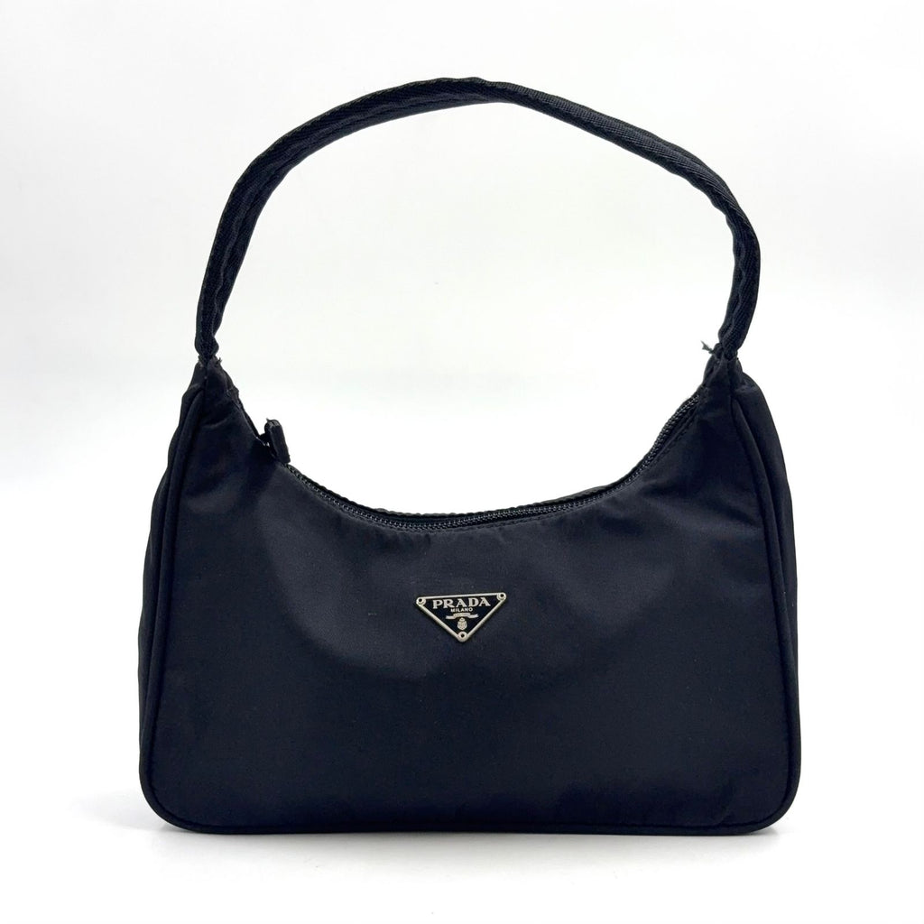 Prada Nylon Black Handbag Silver