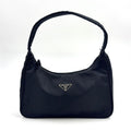 Prada Nylon Black Handbag Silver