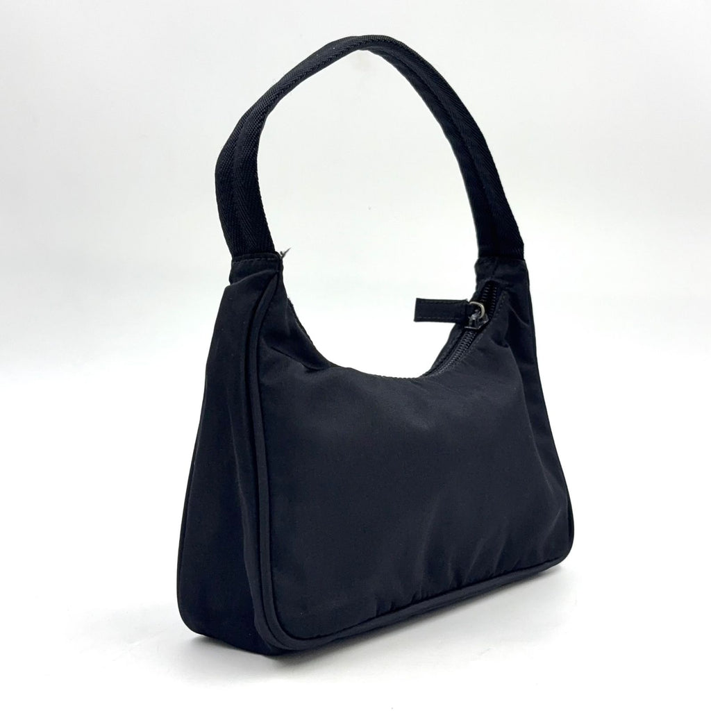 Prada Nylon Black Handbag Silver — view 2