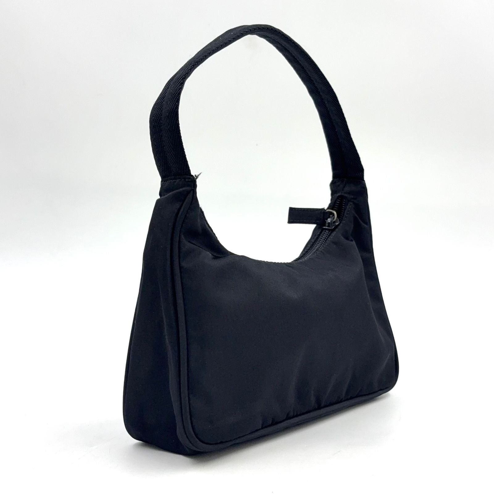 Prada Nylon Black Handbag Silver — view 2