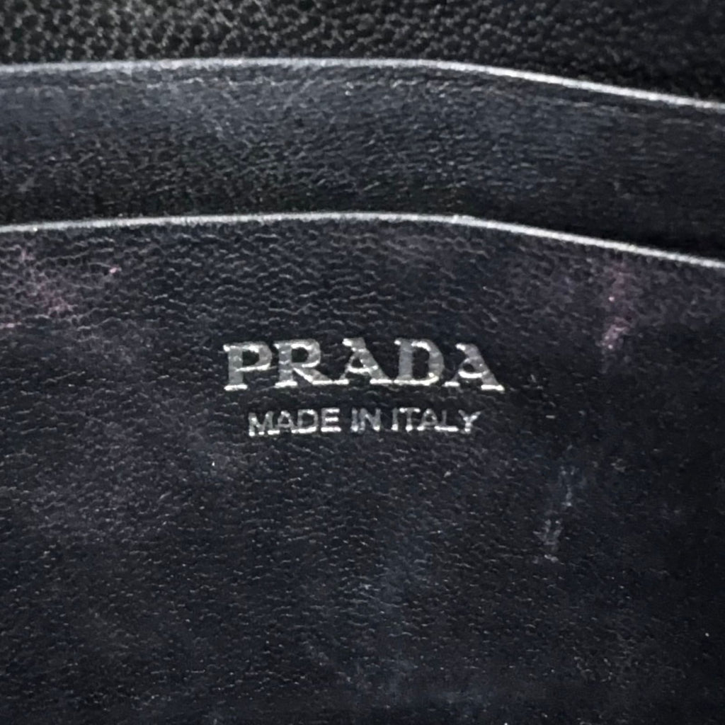 Prada Diagram Nappa Impunture Leather Black Chain Shoulder Bag Silver — view 4