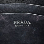 Prada Diagram Nappa Impunture Leather Black Chain Shoulder Bag Silver — view 4