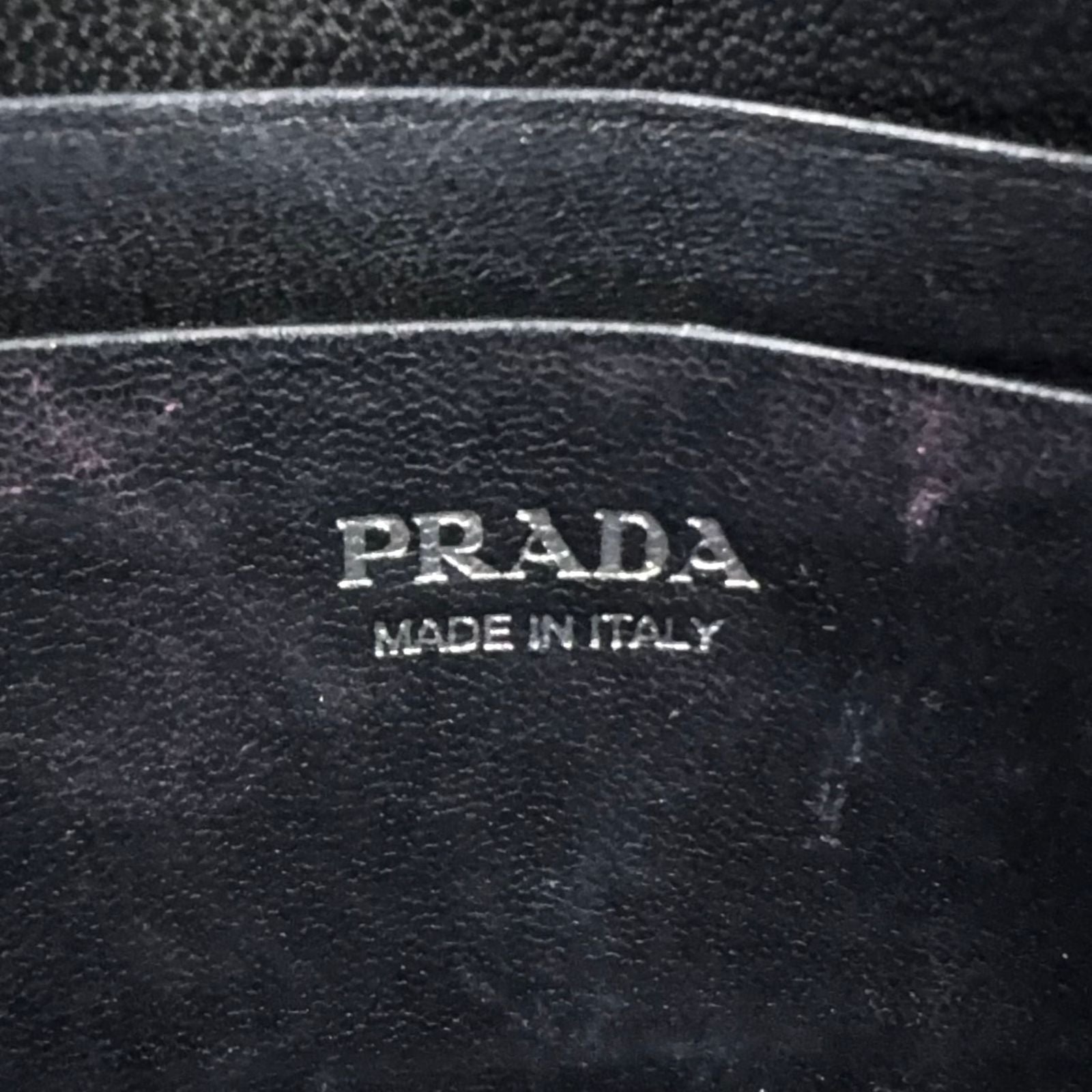 Prada Diagram Nappa Impunture Leather Black Chain Shoulder Bag Silver — view 4