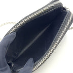 Prada Diagram Nappa Impunture Leather Black Chain Shoulder Bag Silver — view 5