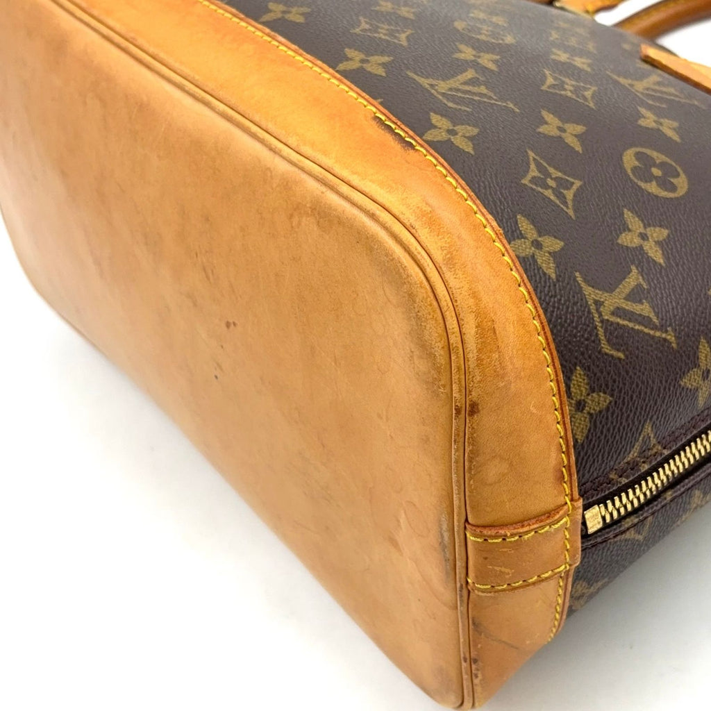 Louis Vuitton Alma PM Monogram Leather Brown Light Handbag Gold — view 6