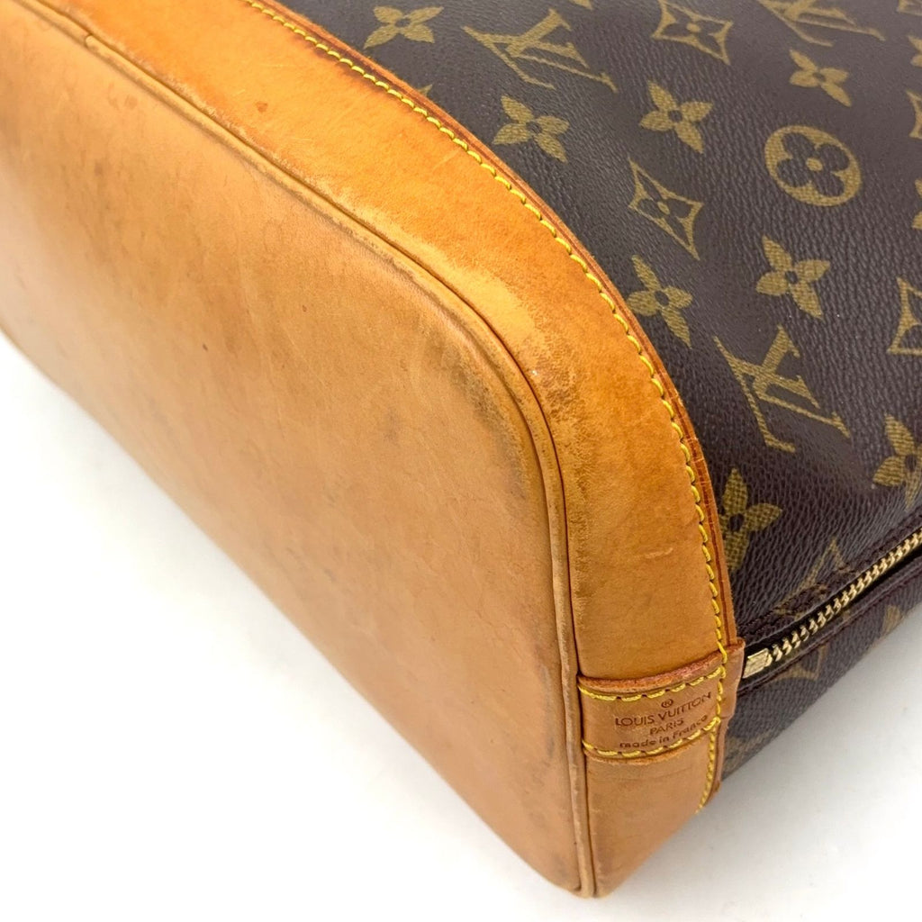 Louis Vuitton Alma PM Monogram Leather Brown Light Handbag Gold — view 8