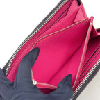 Louis Vuitton Zippy Wallet Epi Noir Hot Pink Leather Black Zip Around Silver — view 8