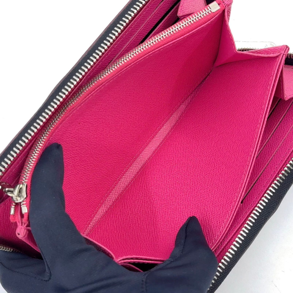 Louis Vuitton Zippy Wallet Epi Noir Hot Pink Leather Black Zip Around Silver — view 5