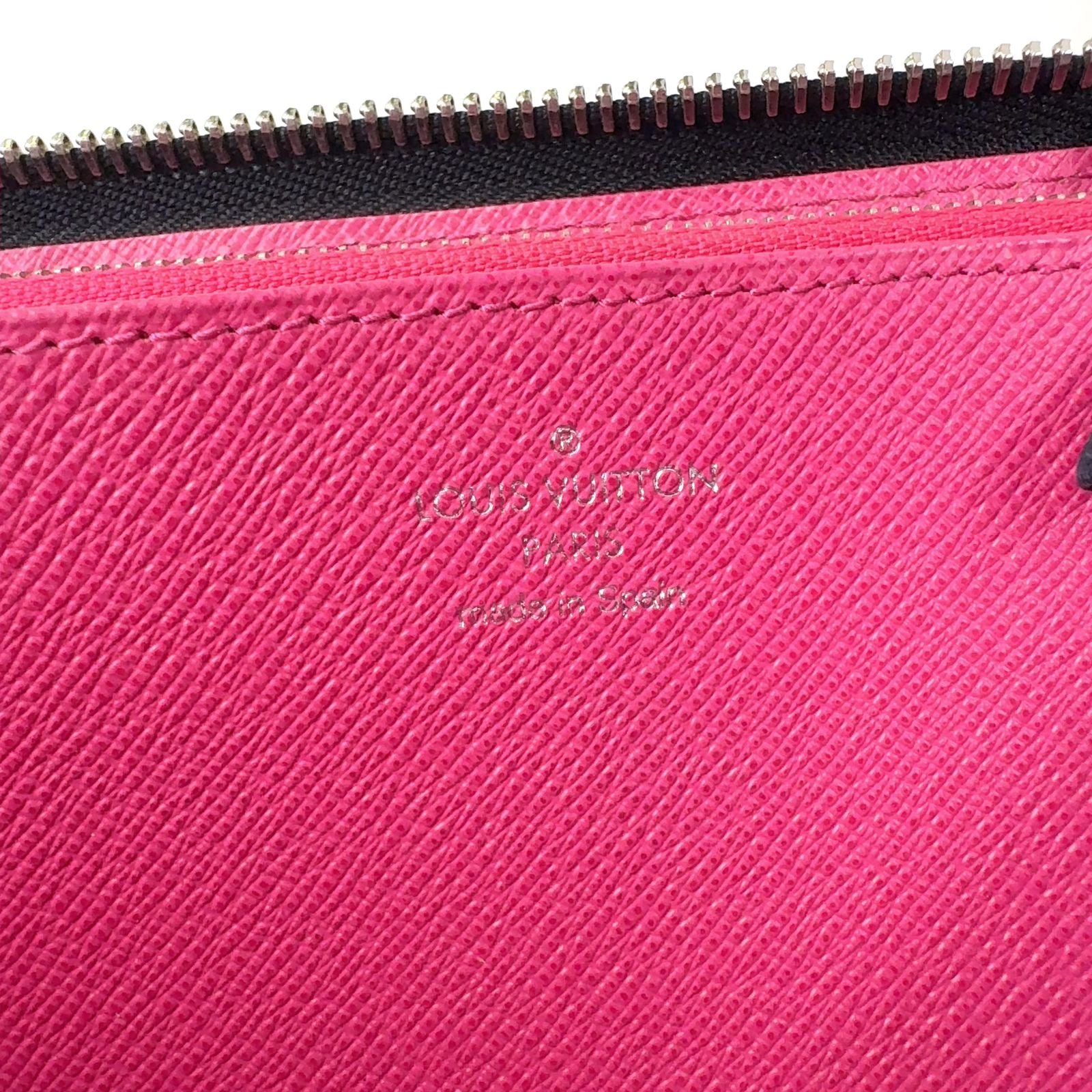 Louis Vuitton Zippy Wallet Epi Noir Hot Pink Leather Black Zip Around Silver — view 4