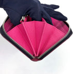 Louis Vuitton Zippy Wallet Epi Noir Hot Pink Leather Black Zip Around Silver — view 7