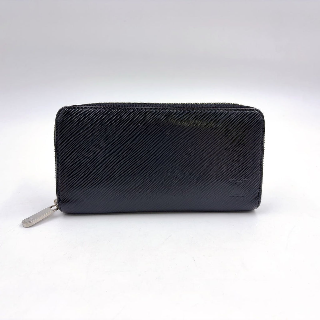 Louis Vuitton Zippy Wallet Epi Noir Hot Pink Leather Black Zip Around Silver