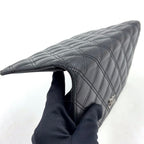 Chanel Quilted Lambskin Black Bifold Wallet Silver — view 7