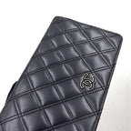 Chanel Quilted Lambskin Black Bifold Wallet Silver — view 5