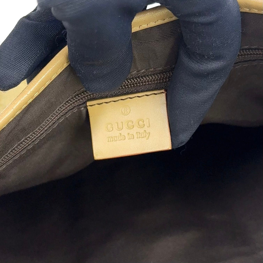 Gucci Jackie GG Canvas Leather Beige Shoulder Bag Silver — view 4