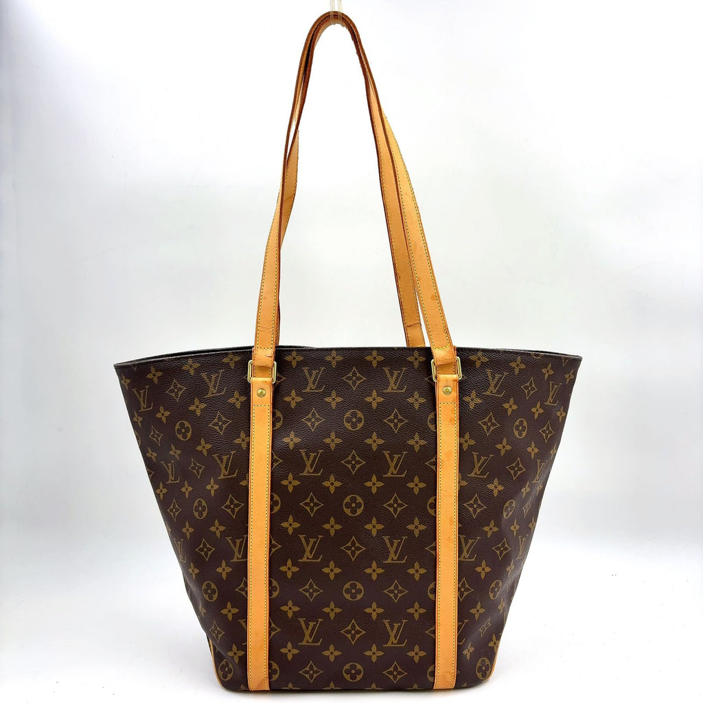 Louis Vuitton Sac Shopping Monogram Leather Brown Light Tote Bag Gold
