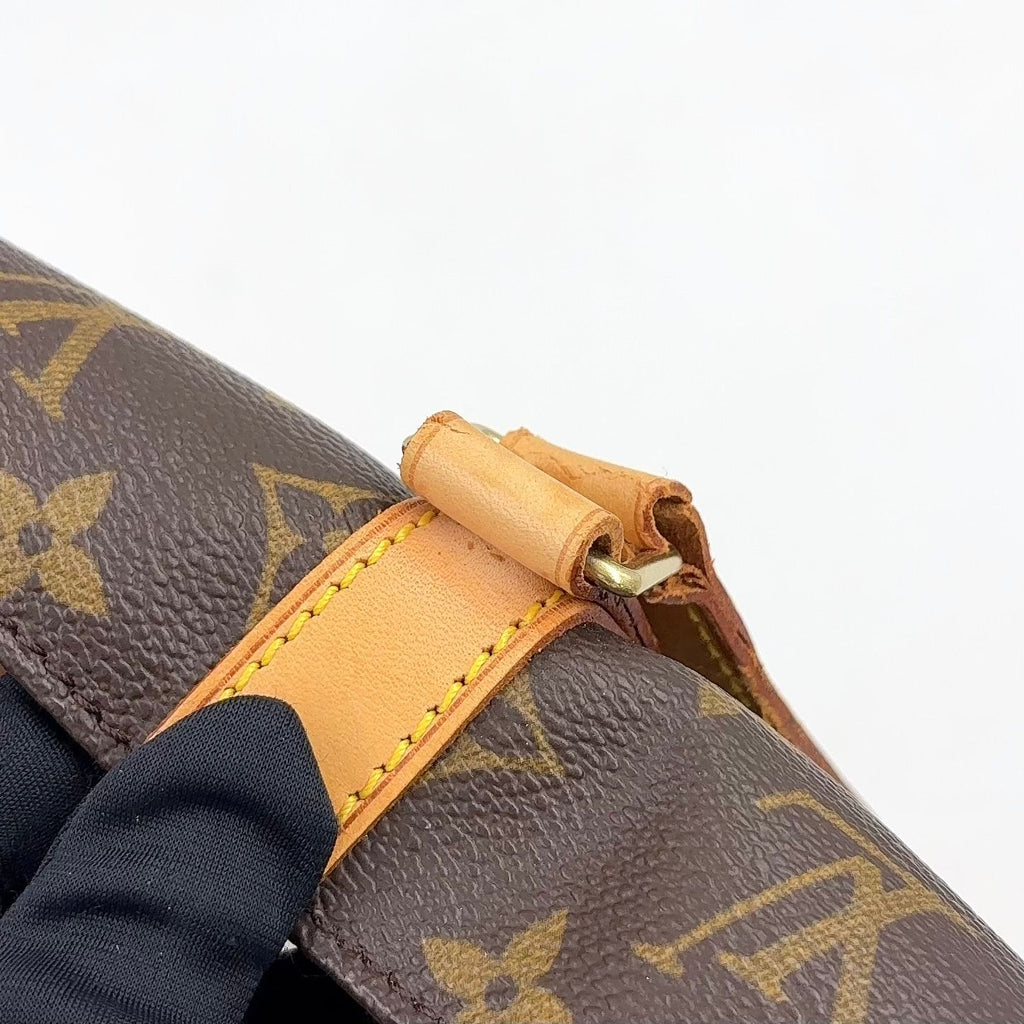 Louis Vuitton Sac Shopping Monogram Leather Brown Light Tote Bag Gold — view 5