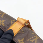 Louis Vuitton Sac Shopping Monogram Leather Brown Light Tote Bag Gold — view 5