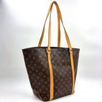 Louis Vuitton Sac Shopping Monogram Leather Brown Light Tote Bag Gold — view 2