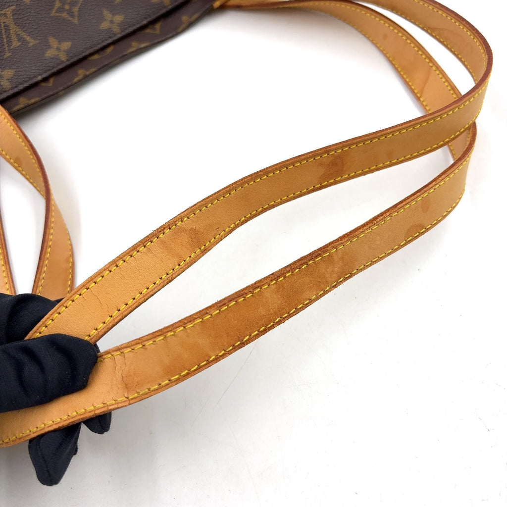 Louis Vuitton Sac Shopping Monogram Leather Brown Light Tote Bag Gold — view 7