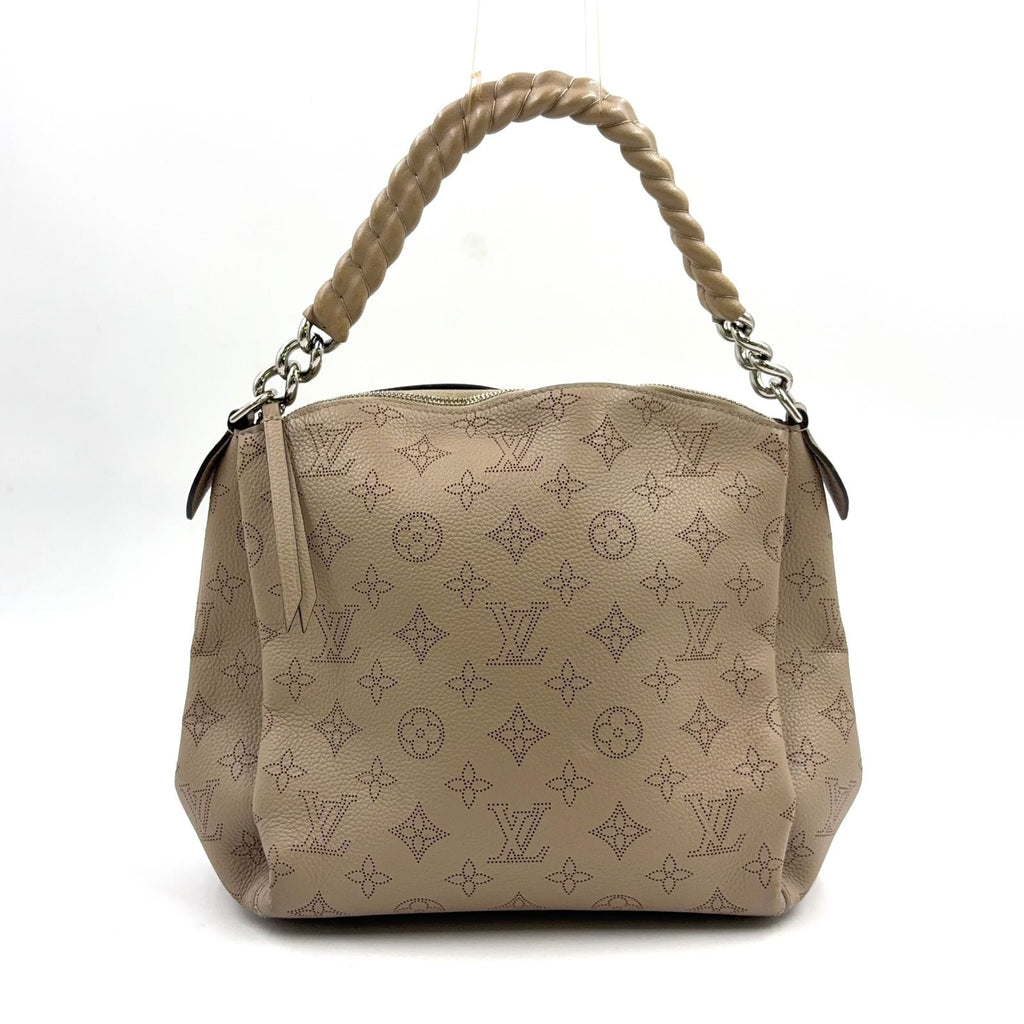 Louis Vuitton Babylon Chain BB Mahina Calfskin Beige Handbag Silver