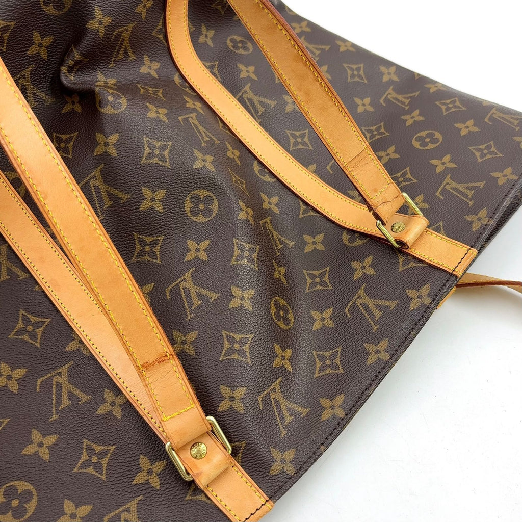 Louis Vuitton Sac Shopping Monogram Leather Brown Light Tote Bag Gold — view 8