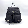 Prada Nylon Black Backpack Silver