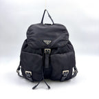 Prada Nylon Black Backpack Silver