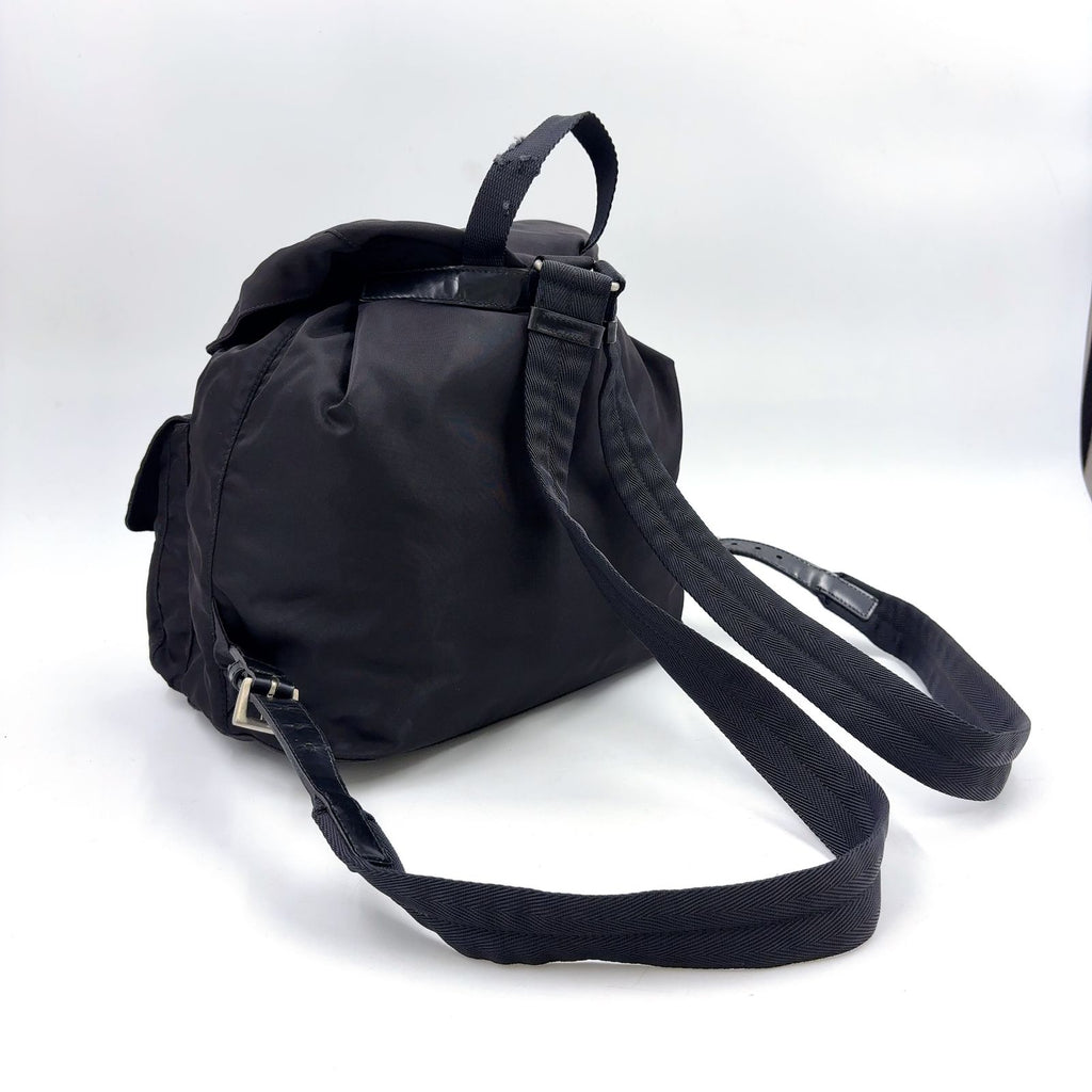 Prada Nylon Black Backpack Silver — view 2