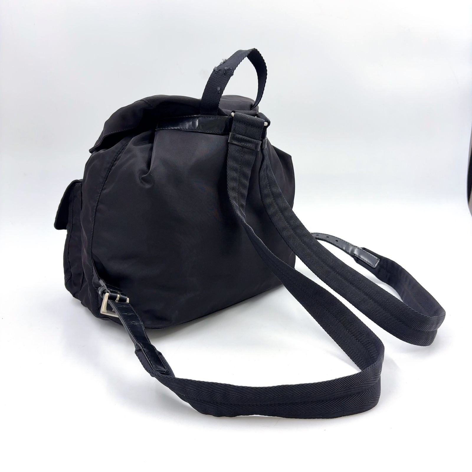 Prada Nylon Black Backpack Silver — view 2