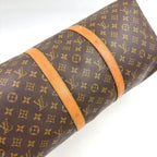 Louis Vuitton Keepall 50 Monogram Leather Brown Light Boston Bag Gold — view 8