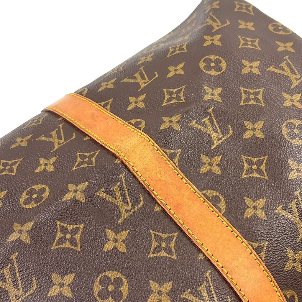 Louis Vuitton Keepall 50 Monogram Leather Brown Light Boston Bag Gold — view 6