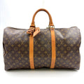 Louis Vuitton Keepall 50 Monogram Leather Brown Light Boston Bag Gold