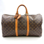 Louis Vuitton Keepall 50 Monogram Leather Brown Light Boston Bag Gold