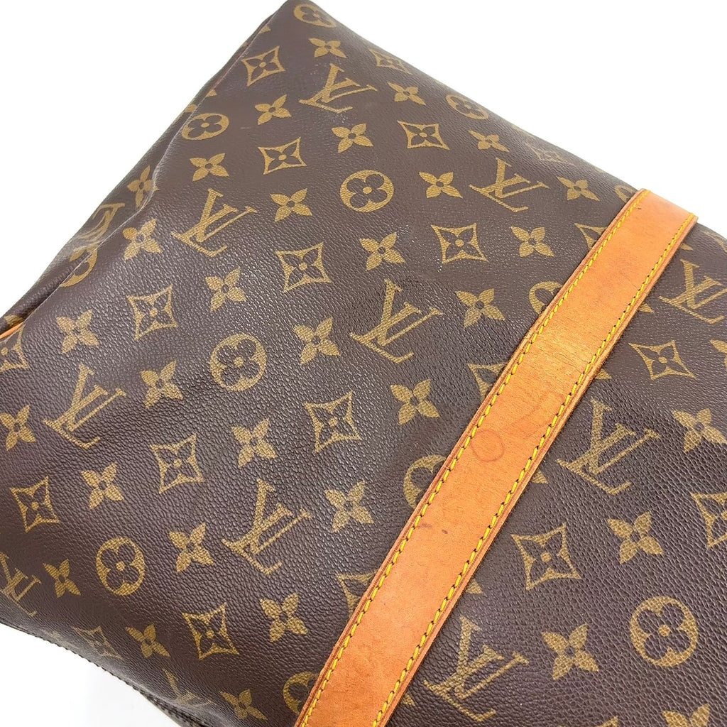 Louis Vuitton Keepall 50 Monogram Leather Brown Light Boston Bag Gold — view 5