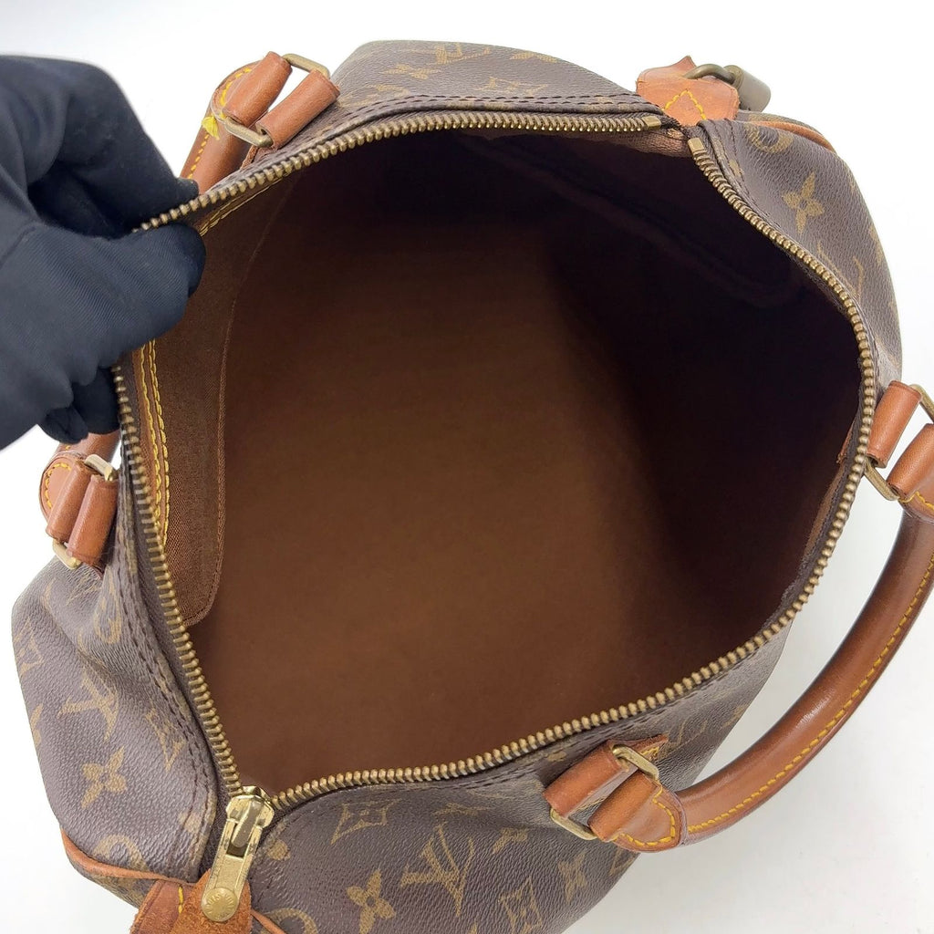Louis Vuitton Speedy 30 Monogram Leather Brown Light Handbag Gold — view 3