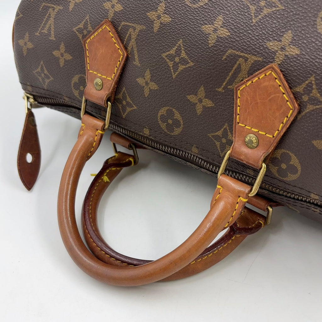 Louis Vuitton Speedy 30 Monogram Leather Brown Light Handbag Gold — view 5
