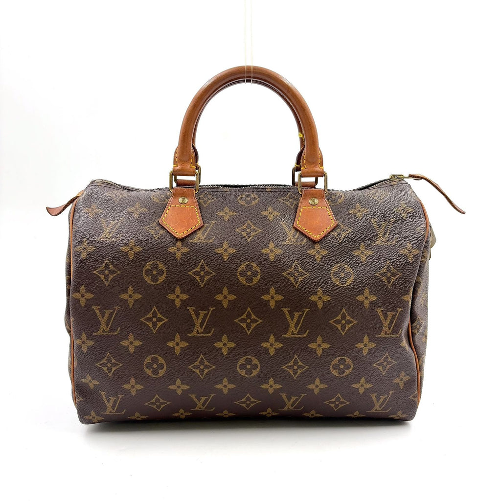 Louis Vuitton Speedy 30 Monogram Leather Brown Light Handbag Gold