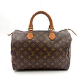Louis Vuitton Speedy 30 Monogram Leather Brown Light Handbag Gold