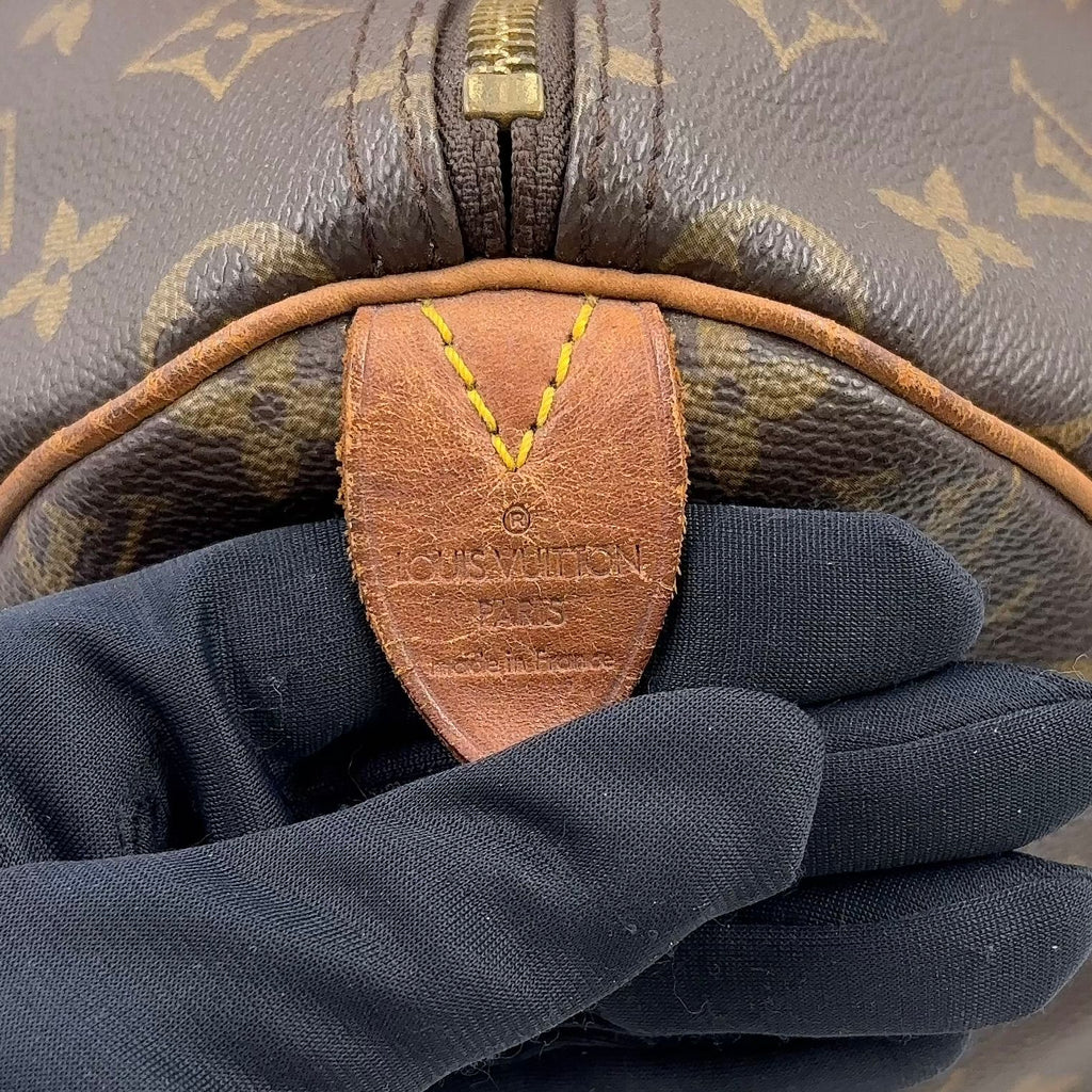 Louis Vuitton Speedy 30 Monogram Leather Brown Light Handbag Gold — view 4