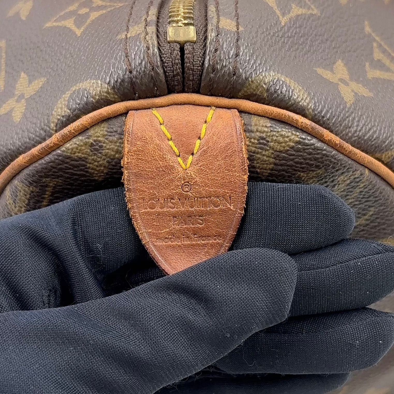 Louis Vuitton Speedy 30 Monogram Leather Brown Light Handbag Gold — view 4
