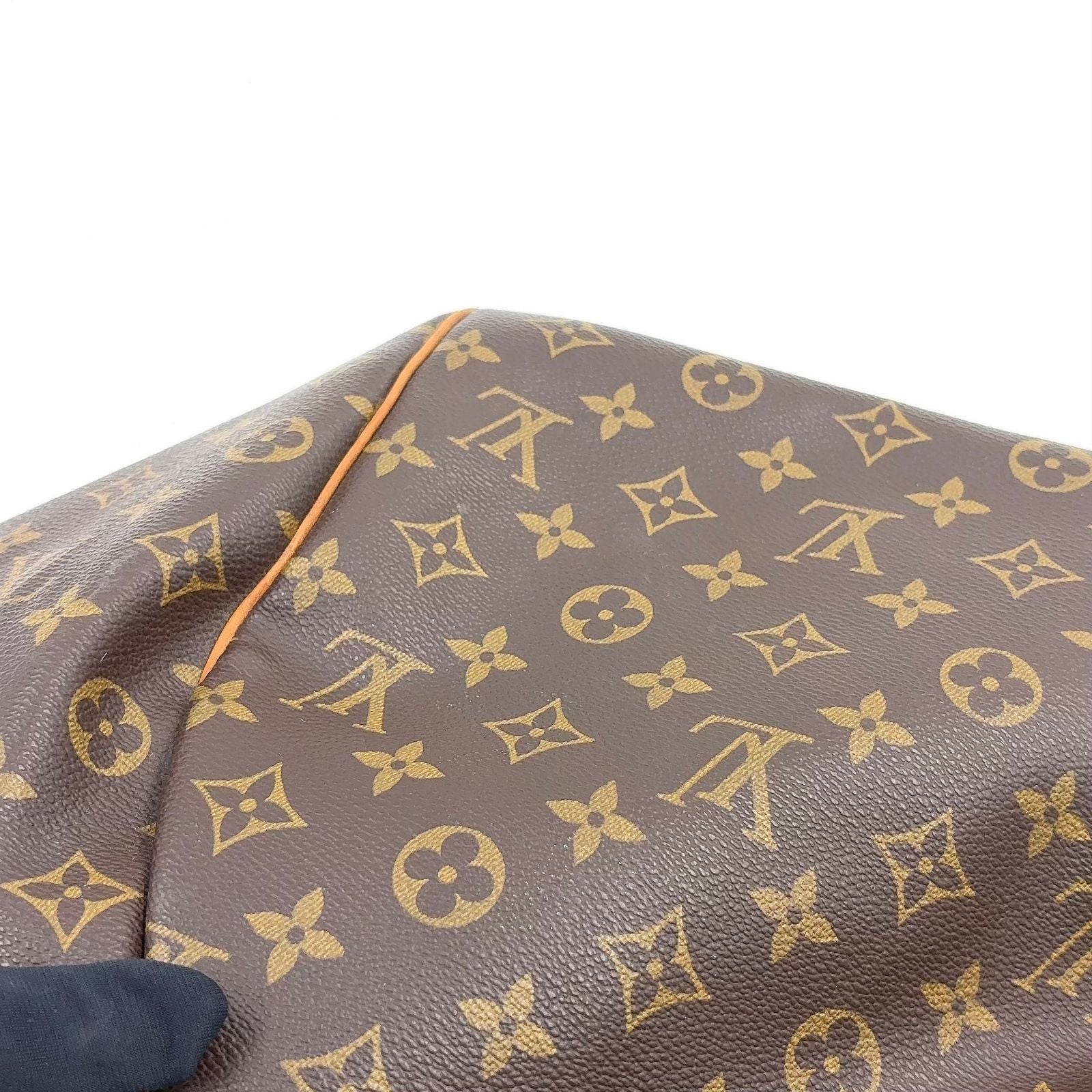 Louis Vuitton Keepall 50 Monogram Leather Brown Light Boston Bag Gold — view 7