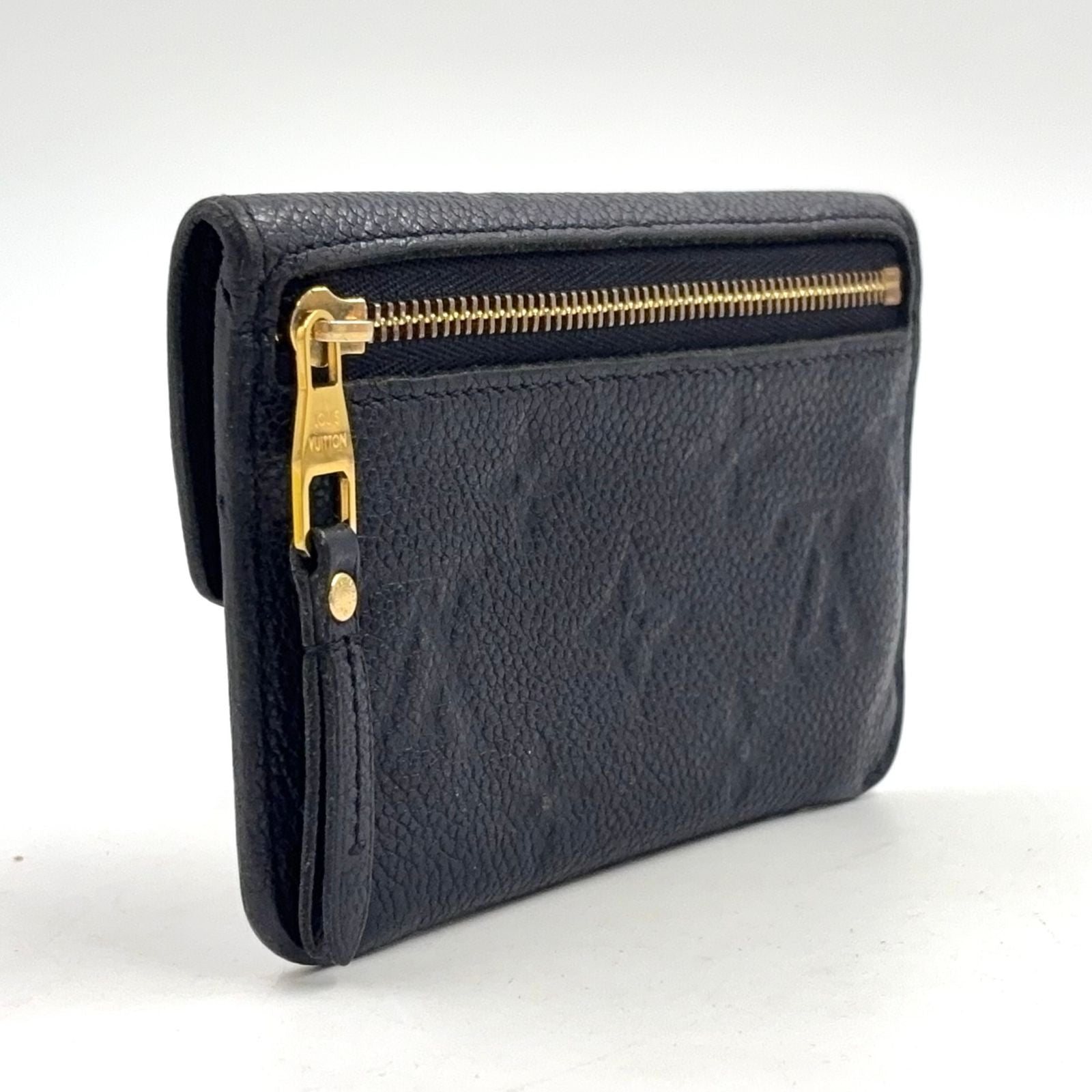 Louis Vuitton Pochette Cles Monogram Empreinte Noir Leather Black Key Case Gold — view 2
