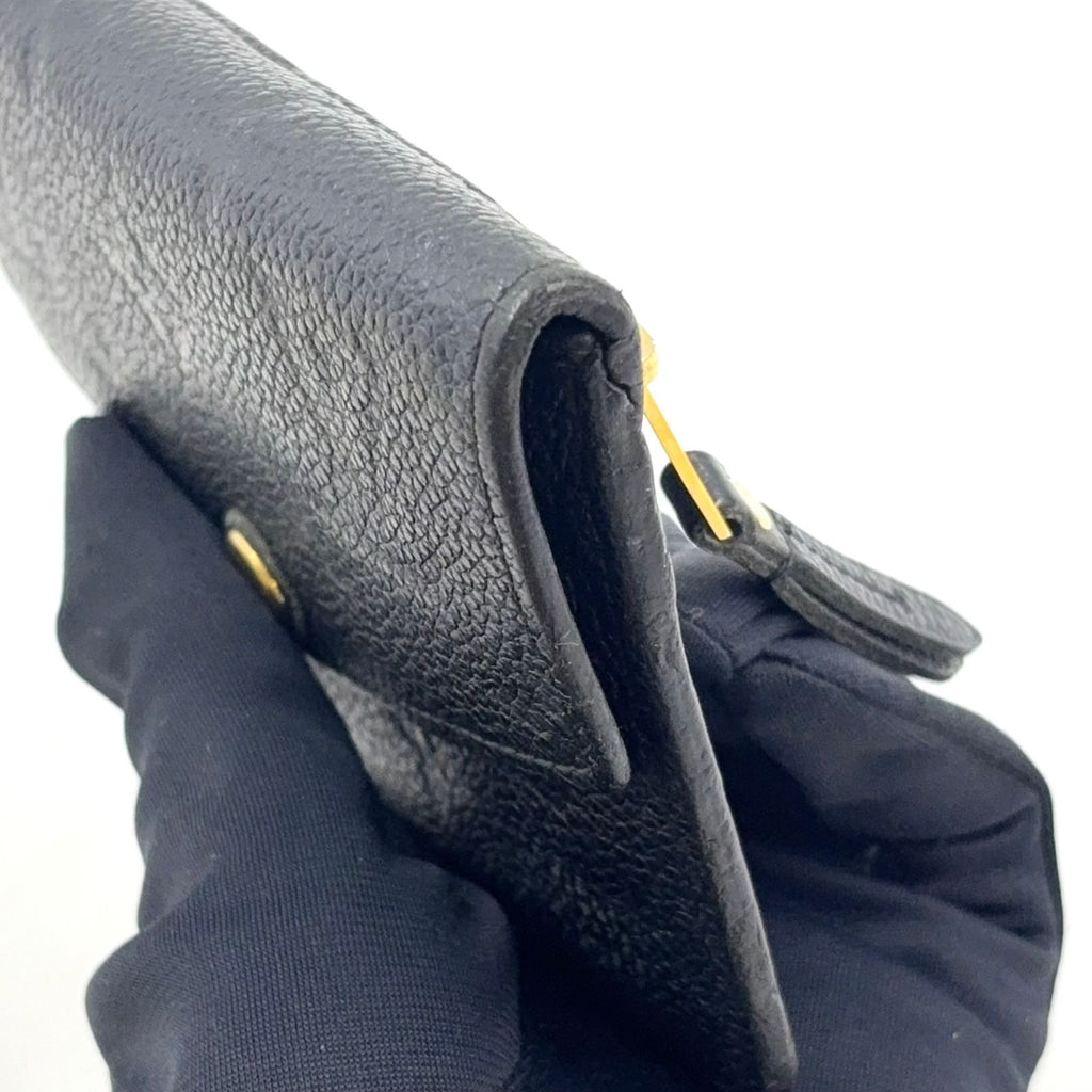 Louis Vuitton Pochette Cles Monogram Empreinte Noir Leather Black Key Case Gold — view 8