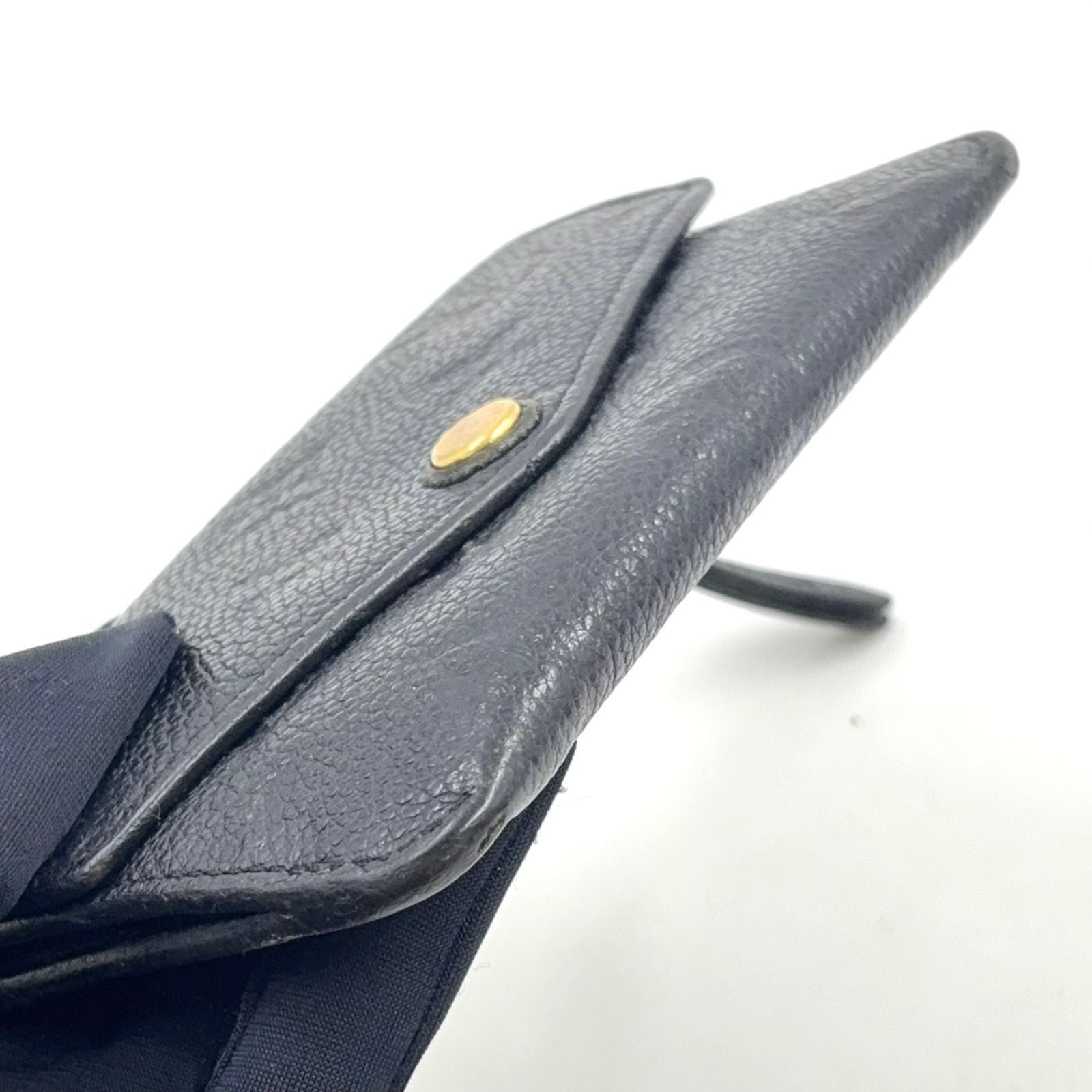 Louis Vuitton Pochette Cles Monogram Empreinte Noir Leather Black Key Case Gold — view 6